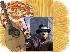 Schettino, pizza, mafia, spaghetti, Berlusconi, baffi