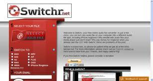 Switchr Switchr.net per converitre file audio e creare suonerie iPhone