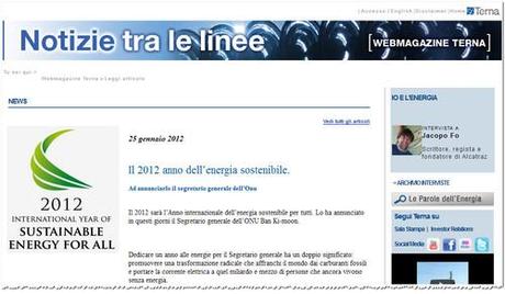 Flavio Cattaneo (Terna): ONU 2012 anno dell'energia sostenibile per tutti