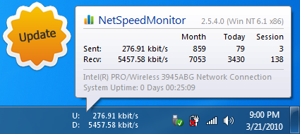 netspeedmonitor tooltip new Test adsl con NetSpeedMonitor