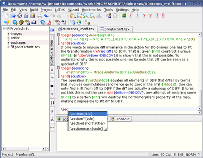 Kile è un ottimo editor integrato per LaTeX su piattaforma Linux, semplice ed intuitivo.