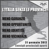 Giornata di mobilitazione nazionale contro la chiusura delle Province