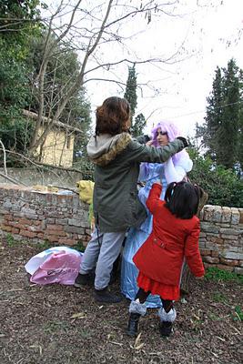 il backstage del set del carnevale fotografico