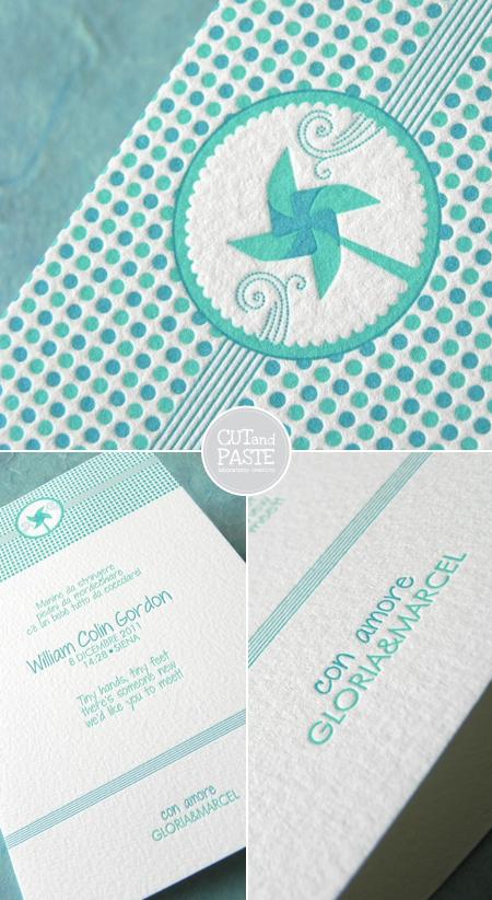 Project | Pinwheel Letterpress Birth Announcement | #01