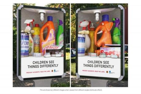Un billboard lenticolare per la prevenzione degli incidenti domestici
