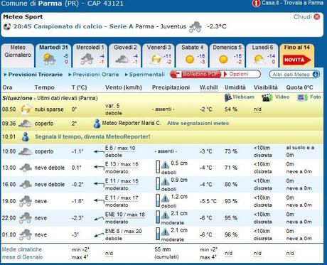 Parma - Juventus a rischio Neve. Forse non si gioca!