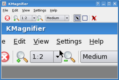 Kmag lente di ingrandimento per Ubuntu, ottimizzato per l'uso su macchine con poca potenza di calcolo.