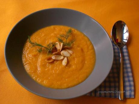 Vellutata di carote e finocchi con yogurt e zenzero