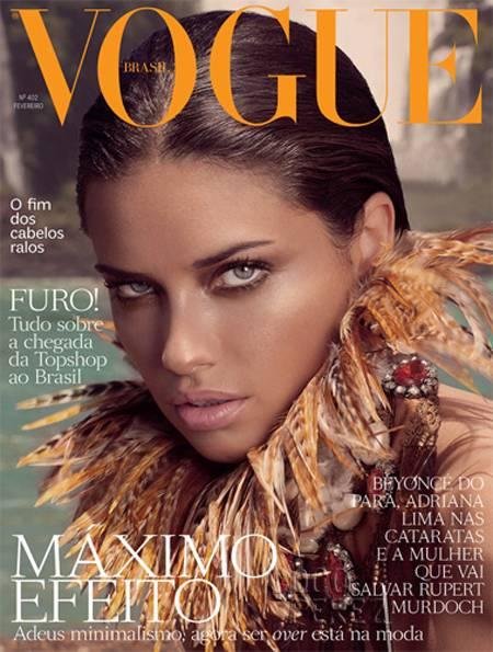Adriana Lima on the Cover of Vogue Brasil, February 2012