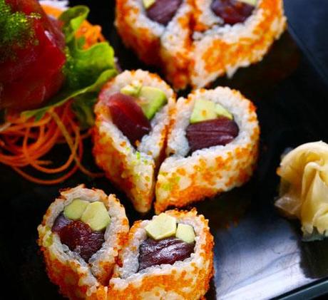 Sushi a forma di cuore per San Valentino