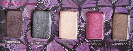 Urban Decay: Mariposa Palette, swatches.