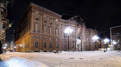 Palazzo Carignano e la neve