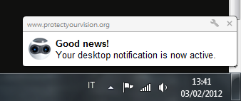 desktop notification Riposare e proteggere la vista mentre si sta davanti al computer