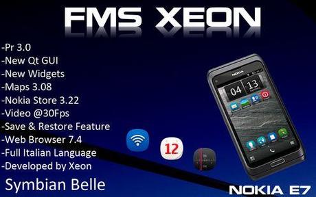 Nokia Belle per E7-00: Custom Firmware FMS Xeon Fw111