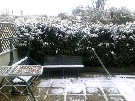 ...spaghetti alla carbonara con spinaci e...la neve!...