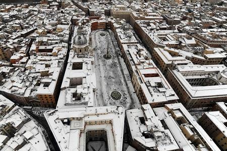 Roma neve 1 Roma imbiancata fotografata DALL’ALTO | FOTO