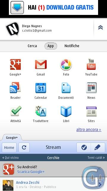 GApp – gestisci dal tuo Symbian google+, gmail, picasa, ecc…