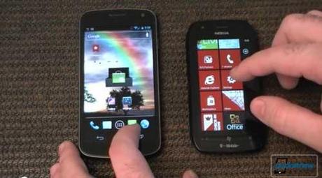 Nokia Lumia 710 Vs Samsung Galaxy Nexus = Windows Phone Mango Vs Android