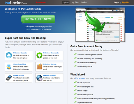 PutLocker Streaming video e hosting file : Valida alternativa a Megavideo e Megaupload