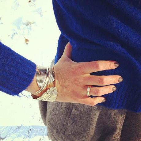 Gold & Electric Blue in the Snow