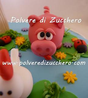 Torta decorata animali della fattoria