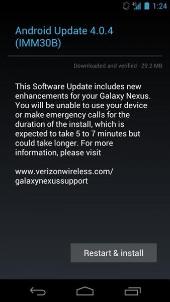 Download Android 4.0.4 per Samsung Galaxy Nexus firmware IMM30B