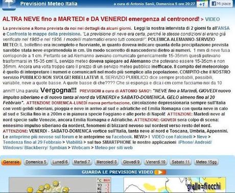 Il sito ilmeteo.it imbufalito contro il servizio meteo pubblico!