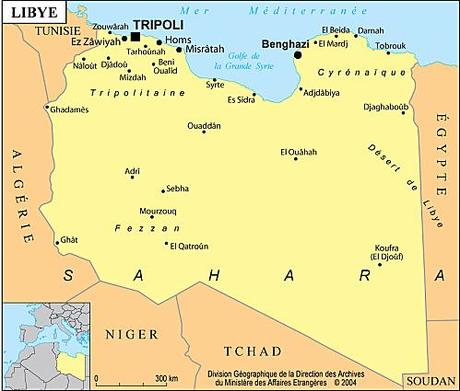 Mappa della Libia