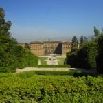 panorama di Palazzo Pitti visto dal giardino di Boboli a Firenze