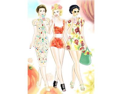 Cartoline illustrate della 'Dolce & Gabbana donna p/e 2012'
