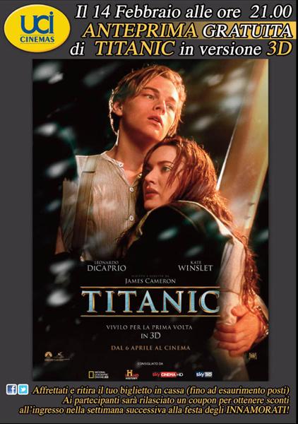 A San Valentino, vedi gratis al cinema Titanic..