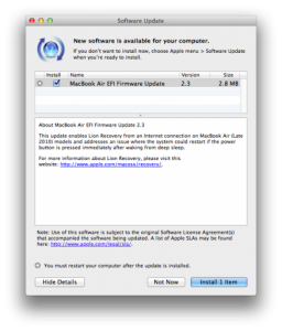 Apple aggiorna EFI Firmware per MacBook Pro 2010, Air ed iMac.