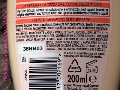 Garnier Ultra Dolce - Balsamo crema al latte di Vaniglia e polpa di Papaya