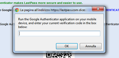 codice google authenticator Lastpass ancora più al sicuro con Google Authenticator