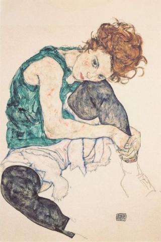 Egon Schiele – “Donna seduta con ginocchio sollevato”