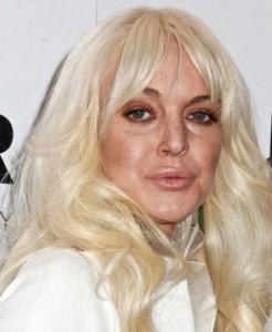 Lindsay Lohan invecchiata al Gala amref