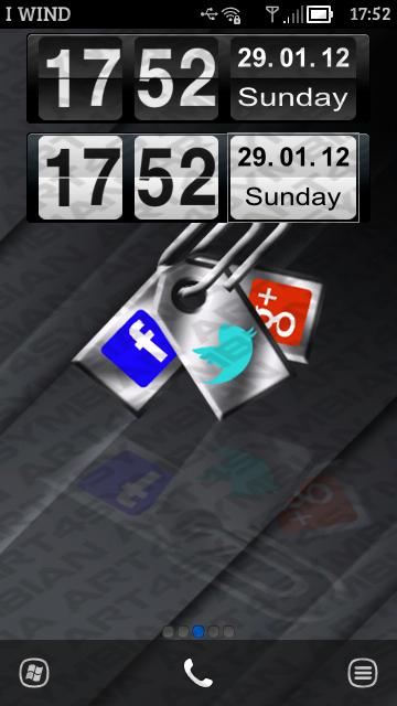 Flip Clock Widget Black & White 1.2 English