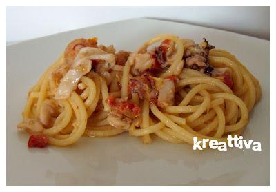 Spaghettoni misto pesce e agromonte