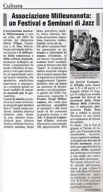 Associazione Milleunanota: un Festival e Seminari di Jazz