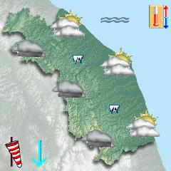 Previsioni meteo della Protezione Civile Marche fino a martedì 14