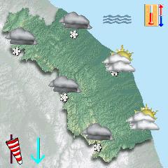Previsioni meteo della Protezione Civile Marche fino a martedì 14