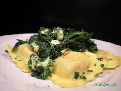 Ravioli di Zucca con Spinaci e Bufala