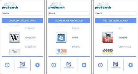 prosearch proSearch: applicazione per la ricerca selettiva su piattaforma Windows Phone