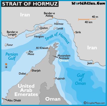 Stretto di Hormuz: profondità delle acque