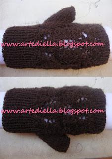 modello per mezzi guanti o scaldamani ai ferri. schema e spiegazione. wool gloves pattern