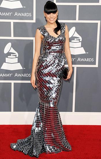 Jessie J on the red carpet at the 2012 Grammy Awards in Los Angeles, California. February 12, 2012.