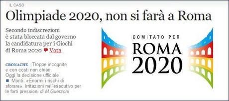 Il Governo boccia le Olimpiadi a Roma