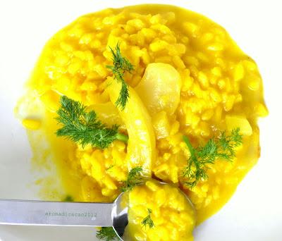 Riso, Crema di finocchi e Curcuma