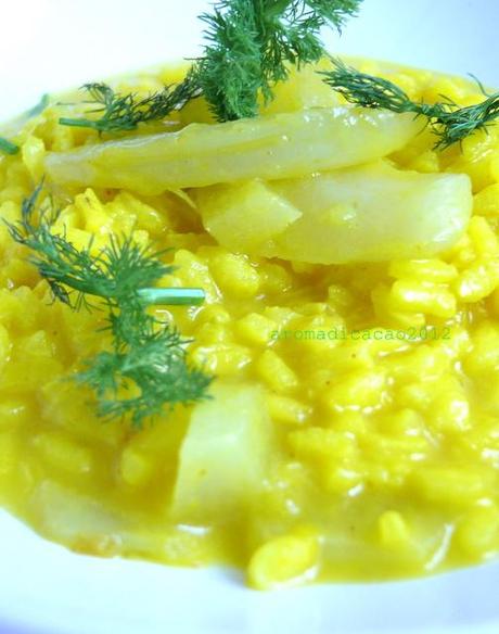 Riso, Crema di finocchi e Curcuma