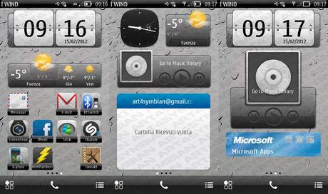 Widget Meteo e Musica trasparente per Nokia Belle